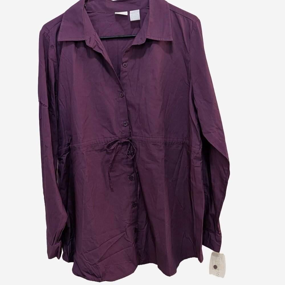 In Due Time Maternity Blouse | Size L | Aubergine | NWT